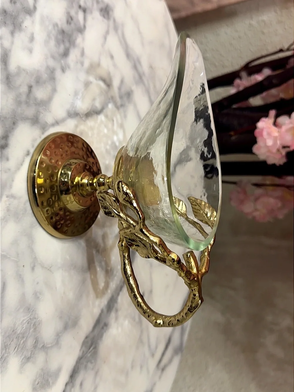 Gold Leaf Glass Dessert Dish